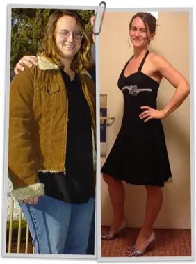 Customer-shared photo — Sarah K., before and after AquaSculpt use over several months