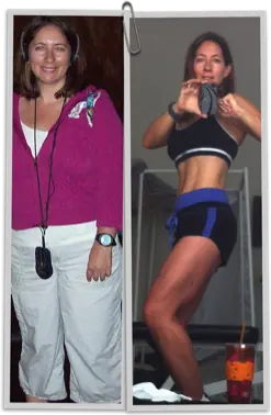 Customer-shared photo — Patricia E., before and after AquaSculpt use over several months
